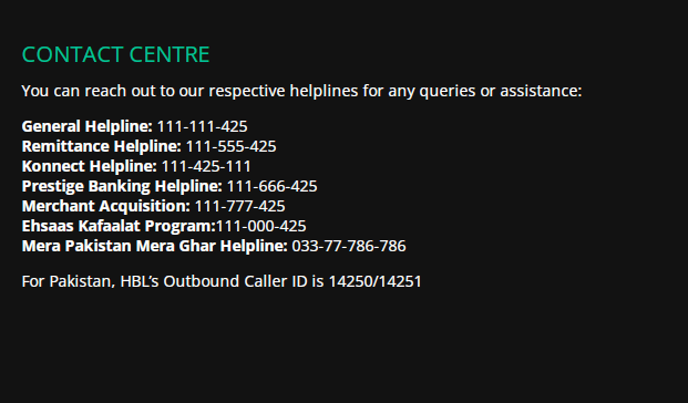 HBL-Helpline-Number