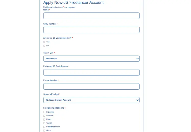 JS Bank Freelancer Account JS Bank Account Opening Online