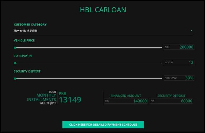 HBL-Easy-Car-Loan-Calculator