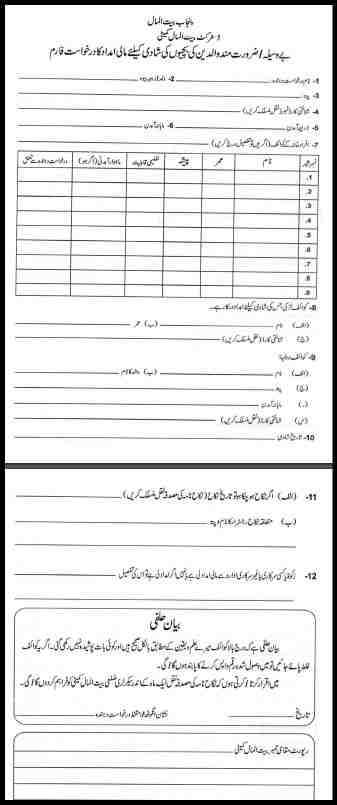 Pakistan-Bait-ul-Mal-Shadi-Loan-Application-Form